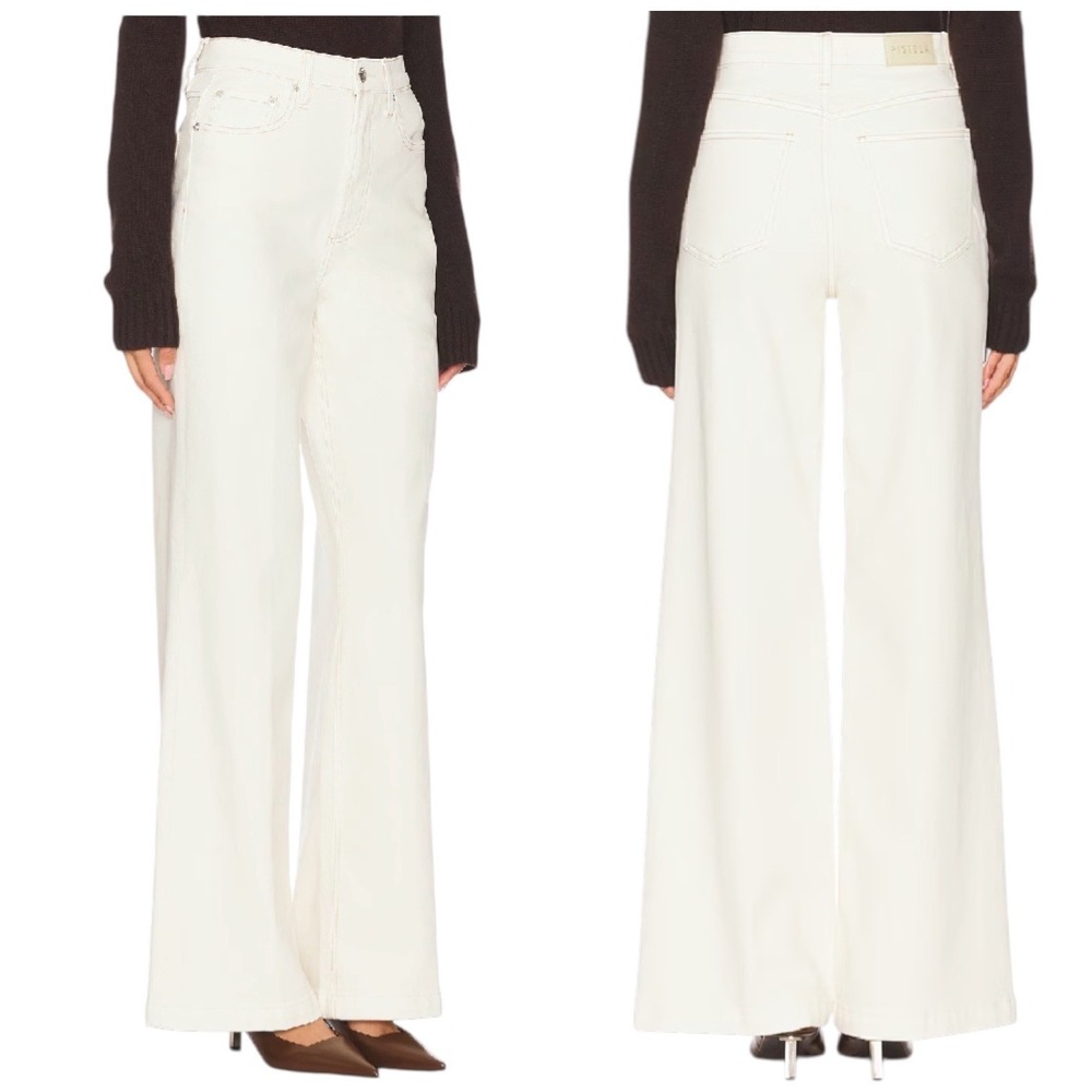Pistola Jeans Women 24 Ecru Cream Lana High Rise Ultra Wide Leg NEW